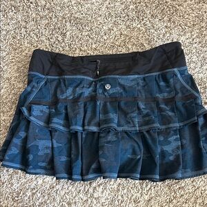 lululemon athletica Black and Blue Camouflage Mini Skirt